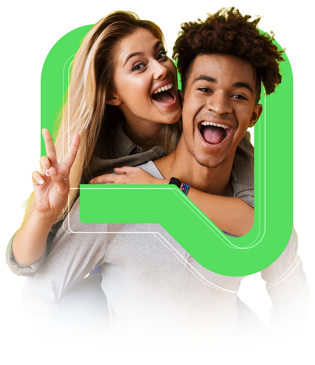 Casal feliz agendando consulta
